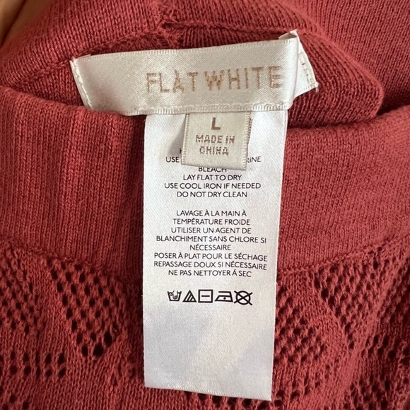 Anthropologie Flat White Knit Crochet Flare Pants Large - Picture 4 of 10